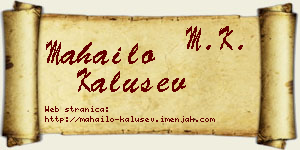 Mahailo Kalušev vizit kartica